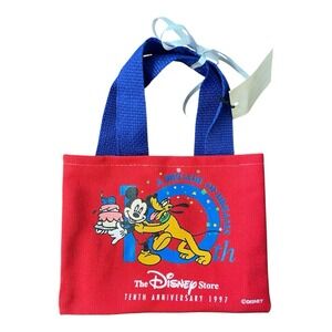 The Disney Store 10th Anniversary 1997 Small Canvas Tote Bag